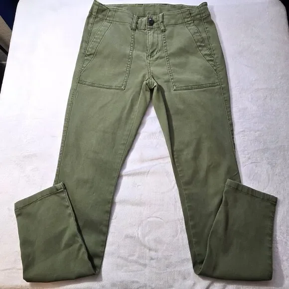 Cabi The Quest Olive Green Cargo Skinny Ankle Stretch Pants 5315 Women's Size 4 - Picture 1 of 6